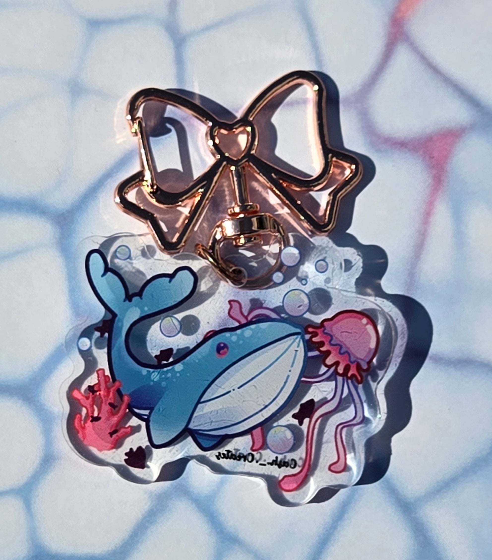 Cutsie Whale Clear acrylic keychain