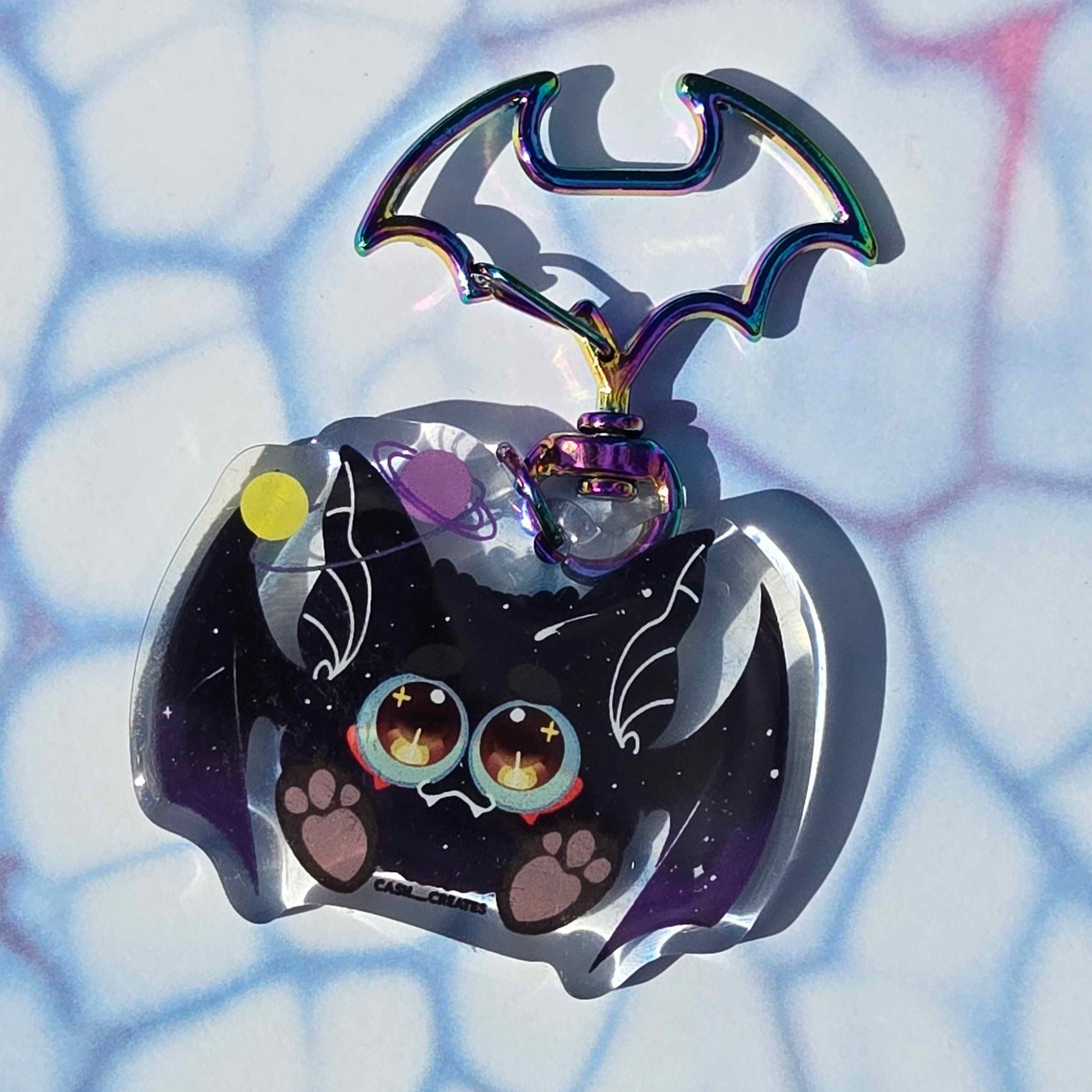 Galaxy Bat clear acrylic Keychain